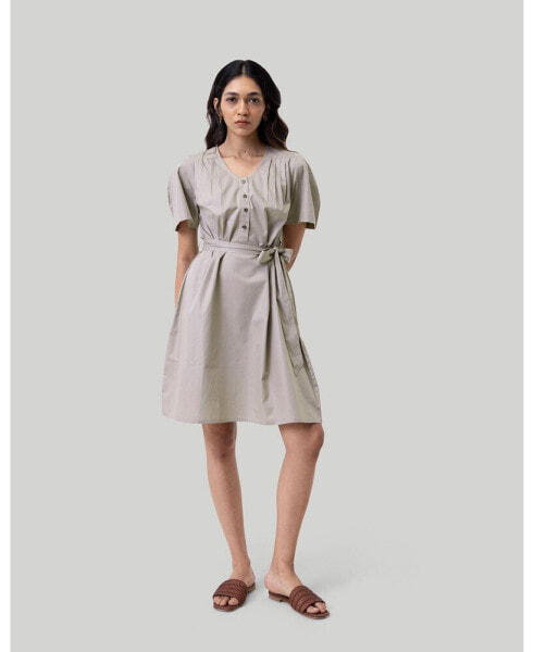 Women's Pleated Tent Dress