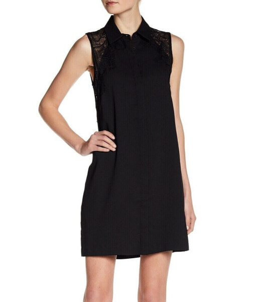 Cooper & Ella 161217 Women's Stella Lace Shirt Dress Sleeveless Black Sz. Large