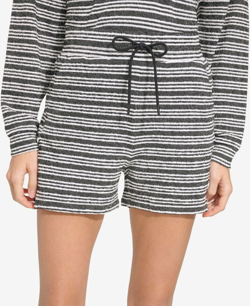 Women's Striped Knit Drawstring Shorts