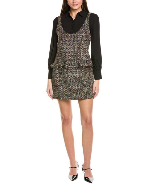 Cinq À Sept Confetti Tweed Florianna Shift Dress Women's Black 0