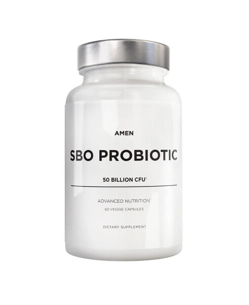 SBO Probiotic 50 Billion CFUs + Organic Prebiotics Digestive Supplement - 60ct