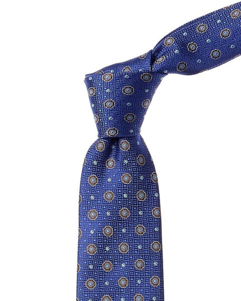 Canali Printed Silk Tie Men's Blue Os