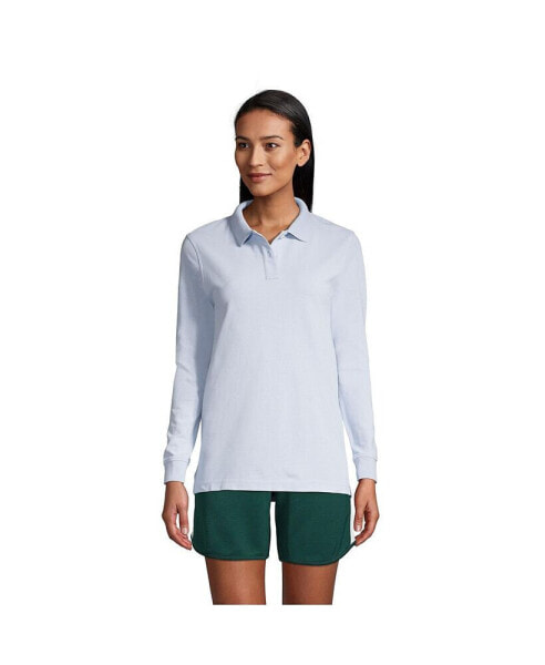 Women's School Uniform Long Sleeve Mesh Polo Shirt