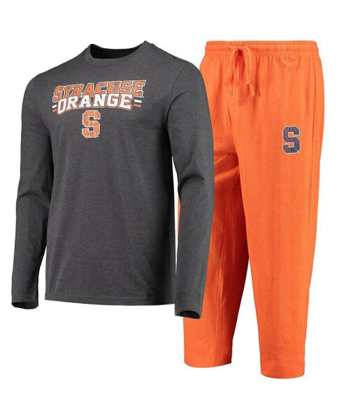 Комплект пижамы Concepts Sport Orange, Heathered Charcoal Distressed Syracuse Orange Meter Long Sleeve T-shirt and Pants Sleep Set