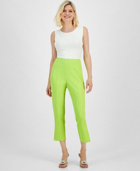 Petite High-Rise Tapered Side-Slit Pants, Created for Macy's