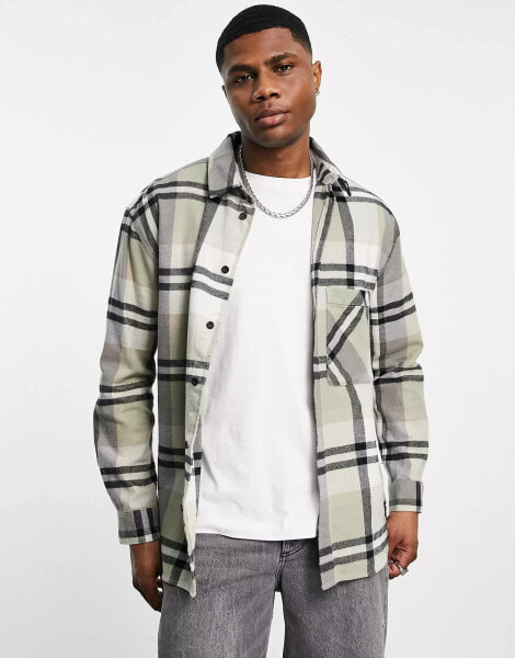 Dr Denim Frank sage check shirt