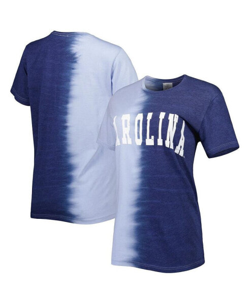 Women's Navy North Carolina Tar Heels Find Your Groove Split-Dye T-shirt