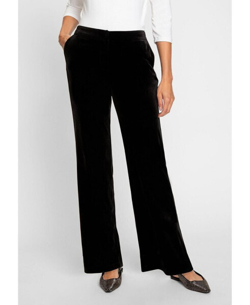 Women's Anna Fit Wide Leg Velvet Trouser