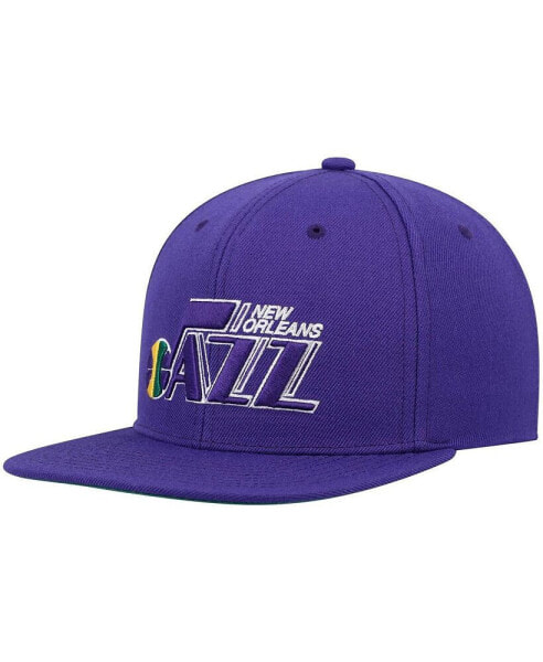 Men's Purple New Orleans Jazz Hardwood Classics Team Ground 2.0 Snapback Hat