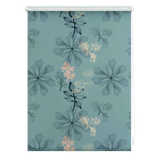 Klemmfix Verdunklungsrollo Aqua Floral