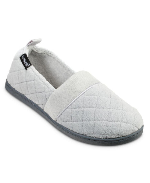 Quilted Memory Foam Microterry Slip On Slippers