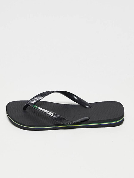 Havaianas Brasil Logo flip flops in black