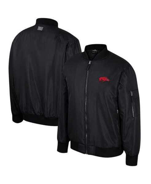 Men's Black Arkansas Razorbacks Full-Zip Bomber Jacket