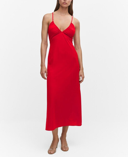 Women's Ruched Midi Dress