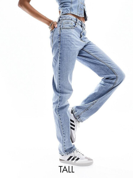 Stradivarius STR Tall straight leg jean in medium wash 