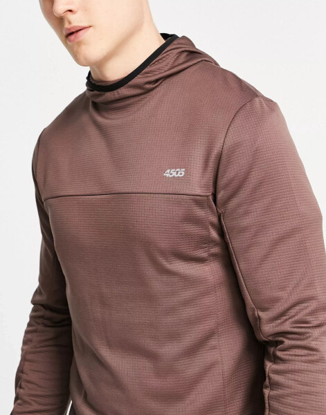 ASOS 4505 outdoor training hoodie in deep taupe