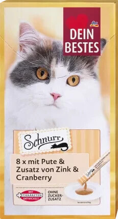 Katzenleckerli Pute, Schnurr Multipack (8x15 g), 120 g