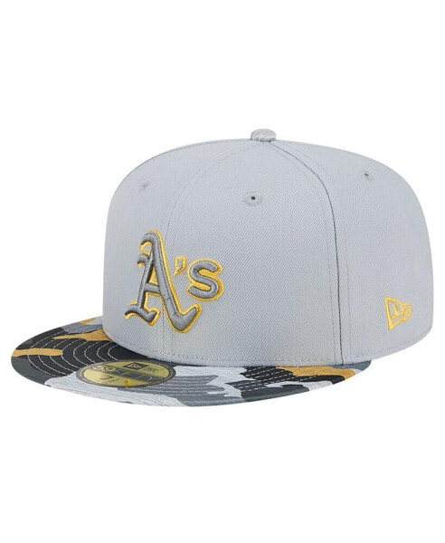 Men's Gray Oakland Athletics Active Team Camo 59FIFTY Fitted Hat