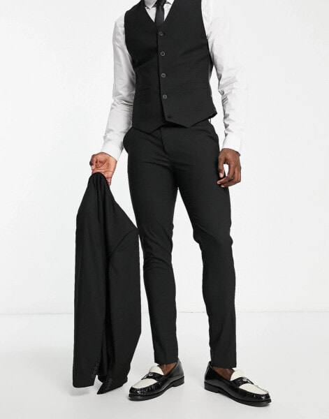 ASOS DESIGN skinny suit trouser in black