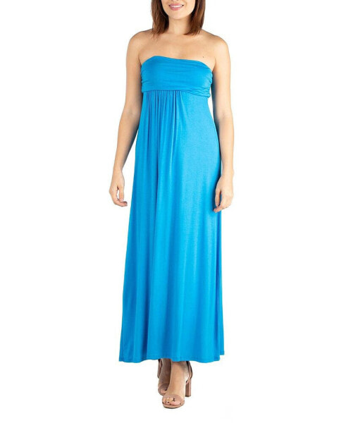 Strapless Empire Waist Maxi Dress