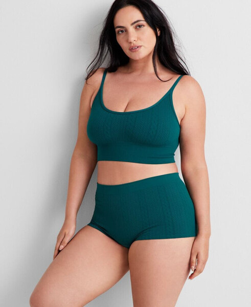 Women's Seamless Cable-Knit Bralette, Created for Macy's