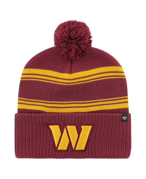 Men's Burgundy Washington Commanders Fadeout Cuffed Knit Hat with Pom