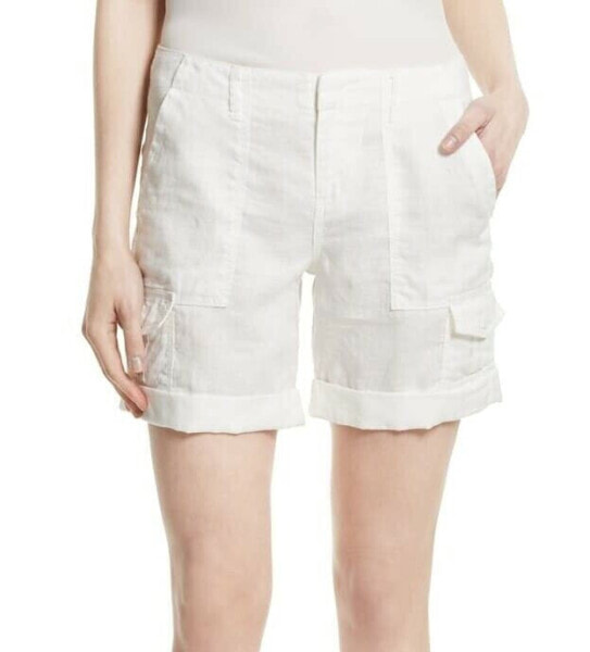 JOIE 161131 Women's Aubeline Casual Linen Cargo Shorts Porcelain Sz. 0