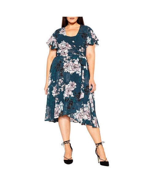 Plus Size Blossom Short Sleeve Dress