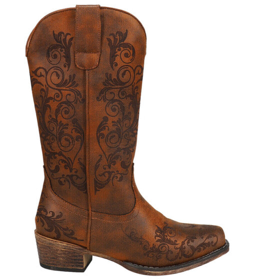 Roper Tall Stuff Snip Toe Cowboy Womens Brown Casual Boots 09-021-1566-2179