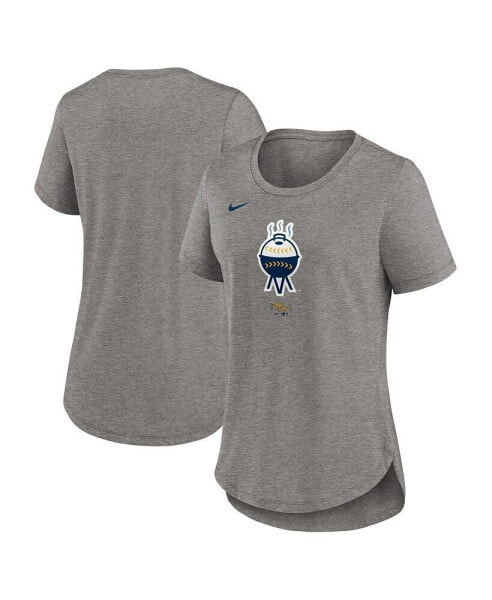 Women's Heather Gray Milwaukee Brewers 2024 City Connect Tri-Blend T-Shirt