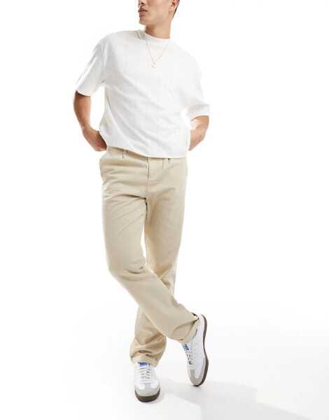 ASOS DESIGN straight chino in washed stone