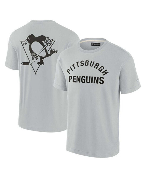 Men's and Women's Gray Pittsburgh Penguins Super Soft Short Sleeve T-shirt