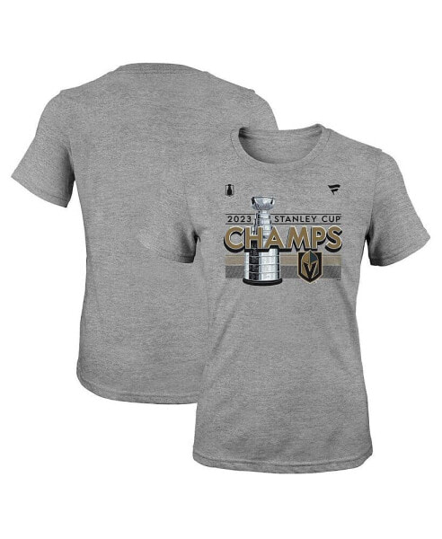 Big Girls Heather Gray Vegas Golden Knights 2023 Stanley Cup Champions Locker Room T-shirt