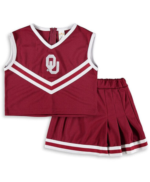 Girls Toddler Crimson Oklahoma Sooners Two-Piece Cheer Set