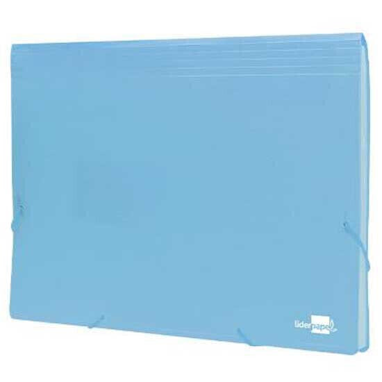 LIDERPAPEL Folder classifier bellows polypropylene DIN A4 opaque light blue 13 departments