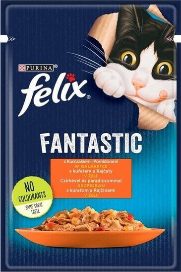 Nestle FELIX sasz.85g FANTASTIC KURA, POMIDOR w galaretce /26