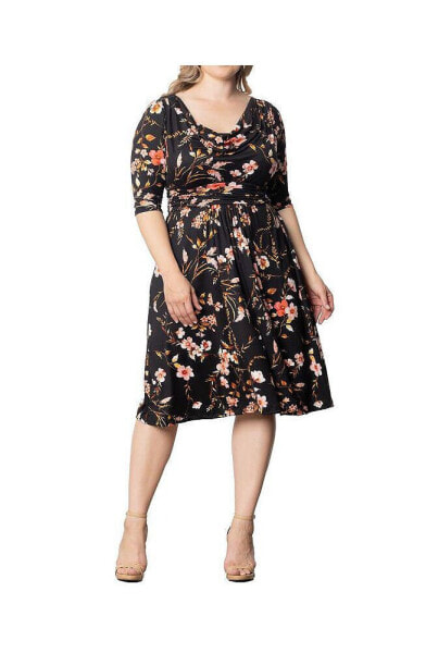 Plus Size Heather Cowl Neck Midi Dress