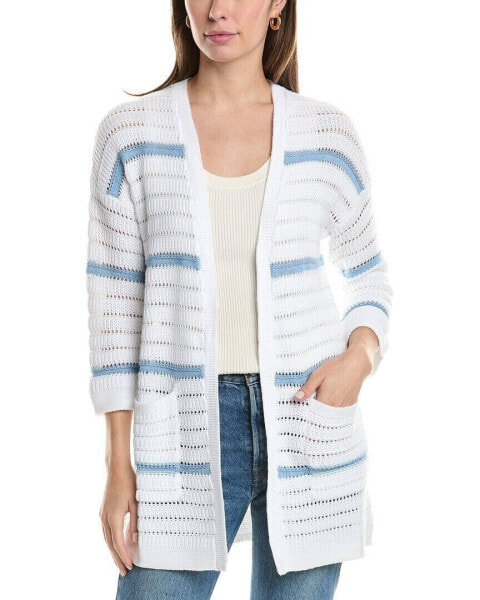 Forte Cashmere Texture Stripe Cardigan Women's