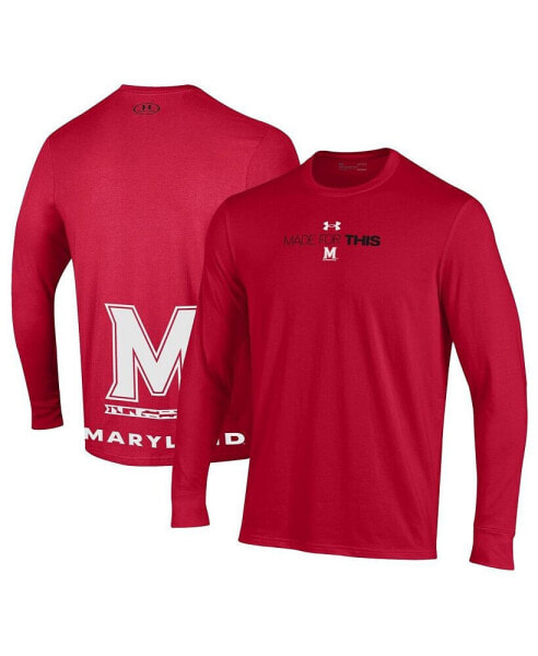 Men's and Women's Red Maryland Terrapins 2024 On-Court Bench Unity Performance Long Sleeve T-shirt