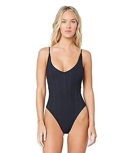 L*Space 293289 Women Pointelle Rib Gianna One-Piece Classic Black Size 6