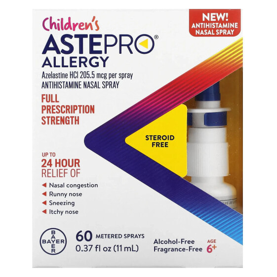 Children's Allergy, Antihistamine Nasal Spray, Age 6+, Fragrance-Free, 0.37 fl oz (11 ml)