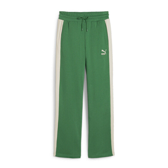 Puma Iconic T7 Straight Leg Track Pants Womens Green Casual Athletic Bottoms 625