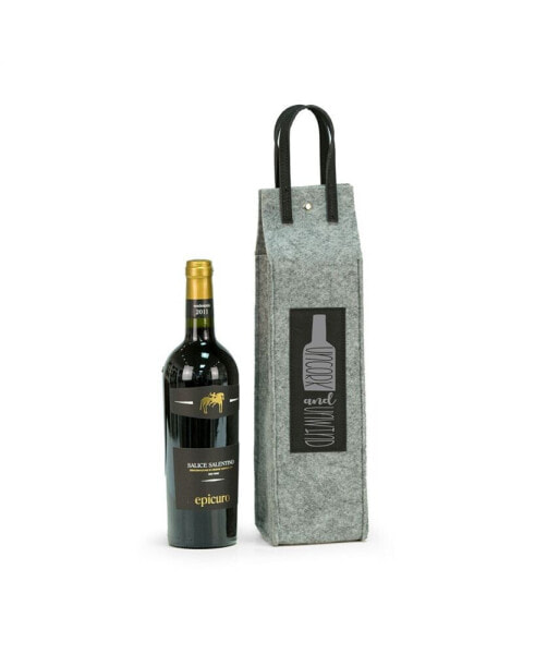 Uncork Unwind Felt Wine Tote with Accents