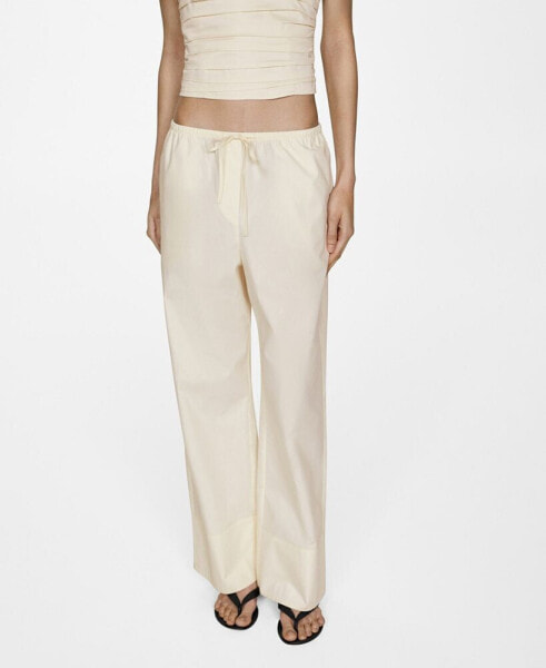 Women's Cotton Wide Leg Trousers