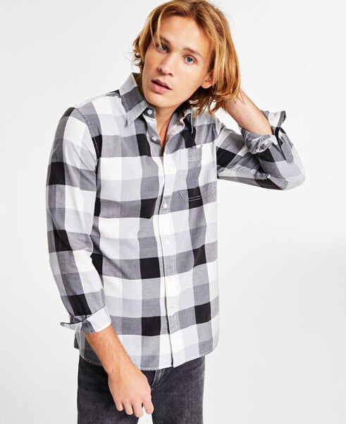 Men's Burke Regular-Fit Plaid Button-Down Shirt, Created for Macy's