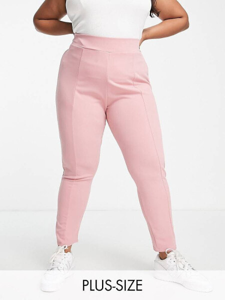 Yours tapered trouser in blush pink