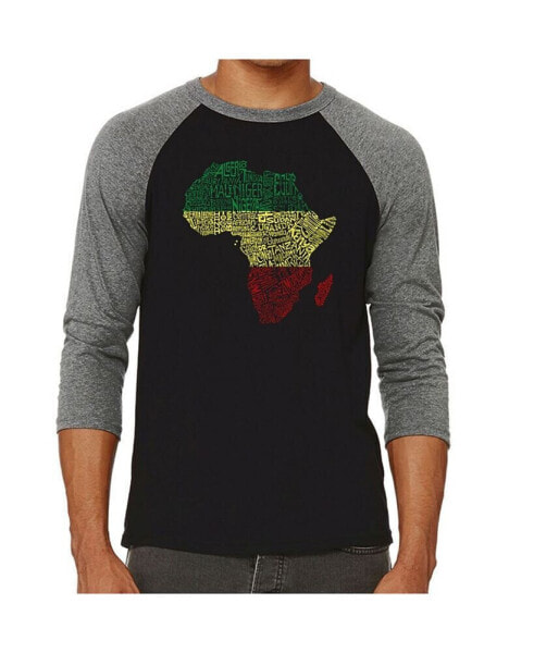 Countries in Africa Men's Raglan Word Art T-shirt