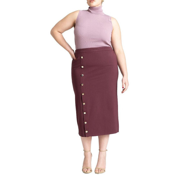 Plus Size Side Placket Skirt