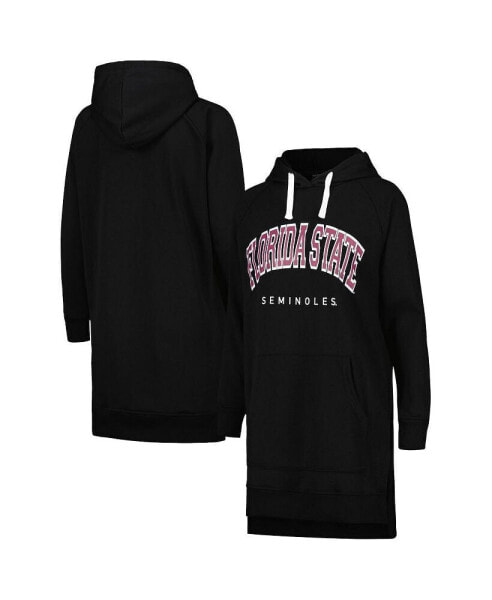 Women's Black Florida State Seminoles Take a Knee Raglan Hooded Sweatshirt Dress