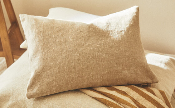 Plain linen cushion cover